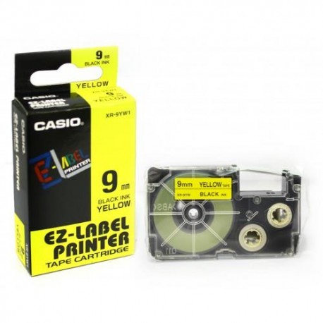 Compatible Casio XR-9YW Black on Yellow 9mm 8m Label Tape 3/8 x 26" KL60 XR-9YW1 