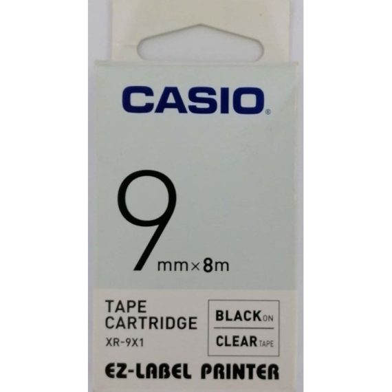 casio-ez-label-9-mm-black-on-clear-tape-xr-9×1